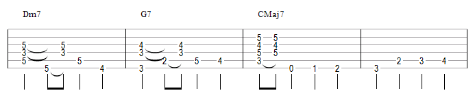 Dm7 G7 CMaj7 (II V I majeur)