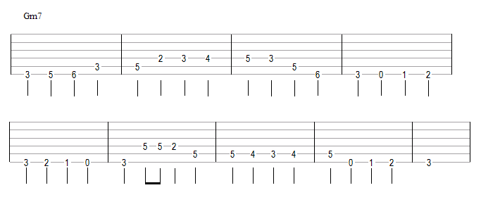 ligne de basse + riff (Gm7)