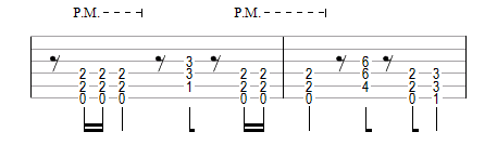 Riff avec quelques doubles croches