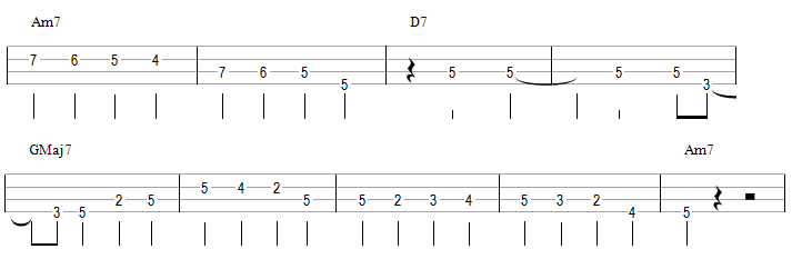 Une walking bass avec des blanches sur les 2 et 4