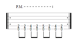 Rythmique avec variation de Palm Muting